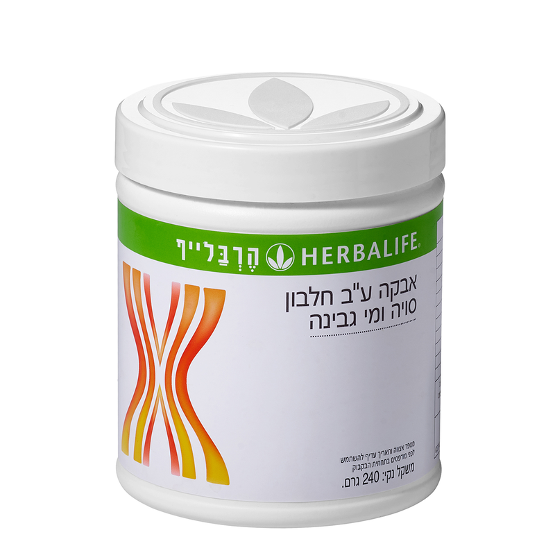 אבקת חלבון - לסיוע לשמירה על מסת שרירים נכונה - כוללת חלבונים ממי גבינה ומסויה באיכות גבוהה. ללא טעם
