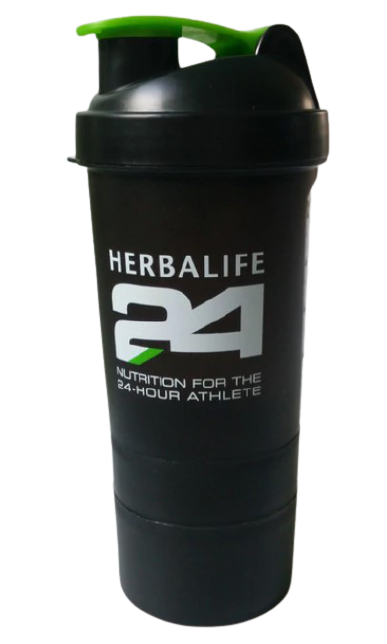 שייקר חכם לספורט שחור - דרך חדשה לערבב את השייקים שלכם ממותג עם לוגו Herbalife24. הסופרשייקר הוא דרך